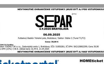 Vstupenka: SEPAR - Tehelné pole