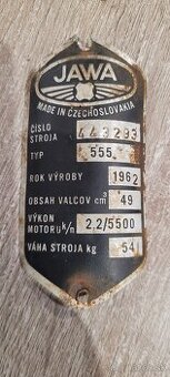 Štítok jawa 555
