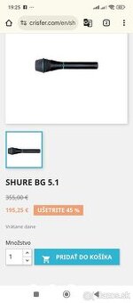 Predám mikrofón shure BG 5.1