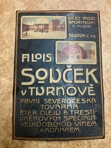 Reklamní cedule Alois Souček v Turnově