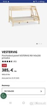 Detská poschodová posteľ