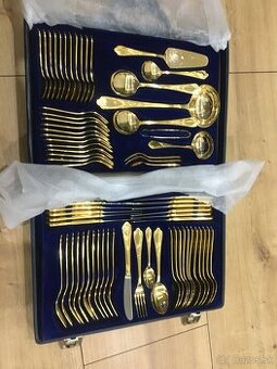 Zlatý set príborov 72 23/24karatovym zlatom