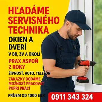 Prijmeme servisného technika okien a dverí