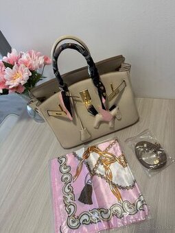 Dámska kožená krémová kabelka