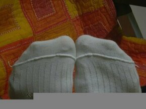Ponožky 45 naruby naopak bielé