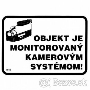 Nálepka "Objekt je monitorovaný kamerovým systémom"