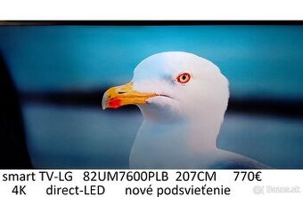 predám veľmi velký smart 4K TV LG-82 palcový 207cm-aj iné