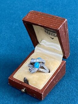 Strieborný dámsky prsteň s tyrkysom - 1