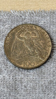 Stříbrná mince ČSR 100 Kčs 1948 30. výročí (Ag 500, 14g)