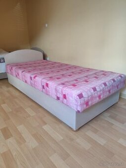 2x postel  90x200, ružovej farby