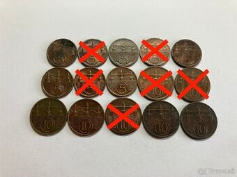 Československo 1918 - 1993 ČSR ČSSR mince v krásnom stave