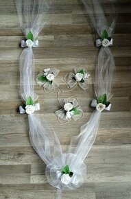 svadobná výzdoba biela ratanové kvety - 1
