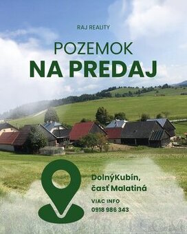 EXKLUZÍVNY POZEMOK MALATINÁ ORAVA