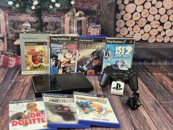 Sony Playstation 2, 1 ovládač, karta, 7 hier