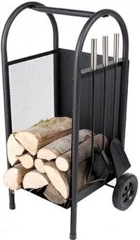 Stojan na drevo s krbou