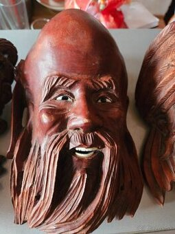 stare drevene masky 3 ksy