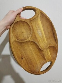 Drevený podnos na pochutiny antipasti 2 kusy