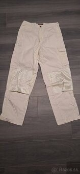 Monterkové nohavice krémové