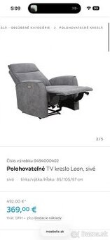 Predám Elektrické polohateľné kreslo