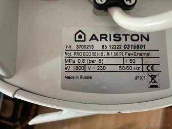 Elektrický bojler Ariston PRO1 ECO 50 H SLIM 1,8 K PL