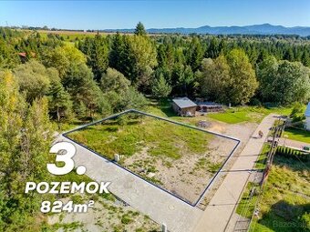 Stavebný pozemok 824 m2 v Pribyline - skolaudované siete