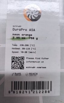 Filament DuraPro ASA 2,85 mm - oranžový