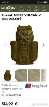 Ruksak Berghaus MMPS Vulcan V 100L khaki batoh