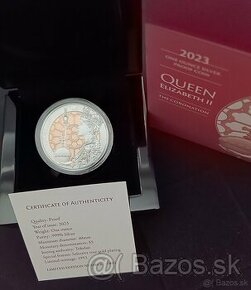 Strieborná minca kráľovná Elizabeth II