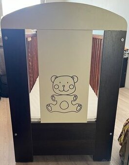 Detská postieľka 120x60cm Macko so šuflíkom