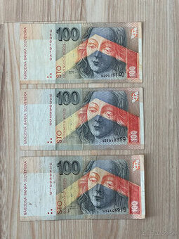 Slovenské bankovky 100 SK rok 2001 séria U