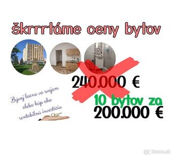 Škrtáme ceny bytov