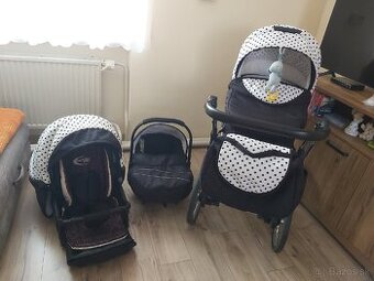 Trojkombinácia Baby Lux MARGATET BLACK DOTS