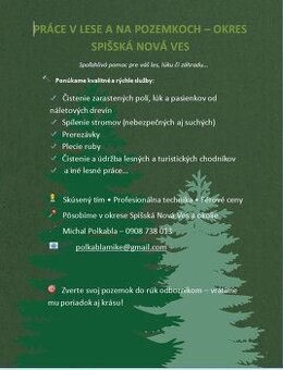 PRÁCE V LESE A NA POZEMKOCH