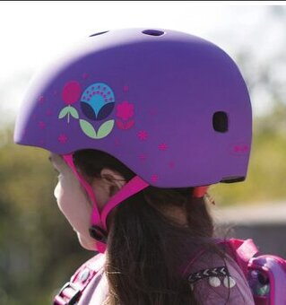 Detská prilba Micro led Floral purple velkosť S