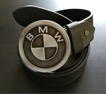 Luxusní kožený opasek s přezkou BMW - nový, nepoužitý