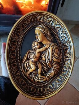 Nástěnná plastika Madona s děťátkem