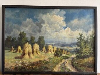 Obraz J.K. Kormaň, Šumava žně, olej plátno 53x78
