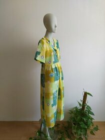 Letné dlhé kvetované šaty s golierom