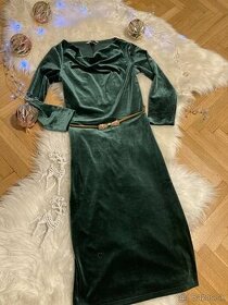 ‼️‼️ H&M šaty - ZAMAT - smaragdovo zelená ‼️‼️