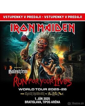 Predám 2 VIP lístky na koncert IRON MAIDEN 1.6.2025