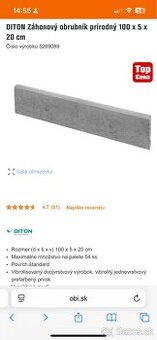 Obrubník 100x20x5 - oblý 28 ks