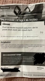 Voucher na pilotovanie lietadla