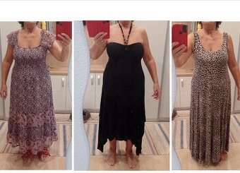 3x letné šaty v. L-XL cez prsia 44-49cm /+ blúzka zadarmo/