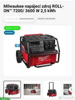 Milwaukee ROLL-ON 7200/3600 W 2,5 kWh