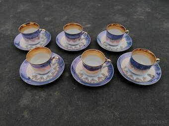 Predám zlato-modro-biela porcelánová sada