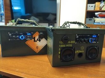 BT reproduktor v military štýle ammo box