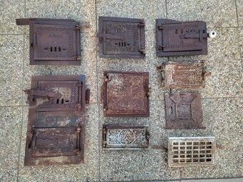 Starožitné dvierka na kachle znacene