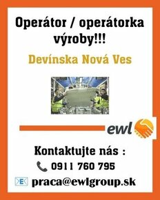 Operátor/operátorka výroby Bratislava