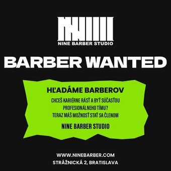 HĽADÁME BARBERA – BRATISLAVA (STARÉ MESTO)