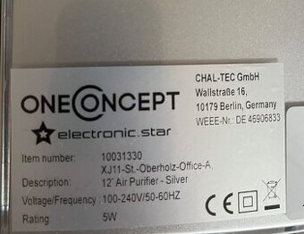 Čistička vzduchu oneConcept XJ11 St. Oberholz OfficeČistička